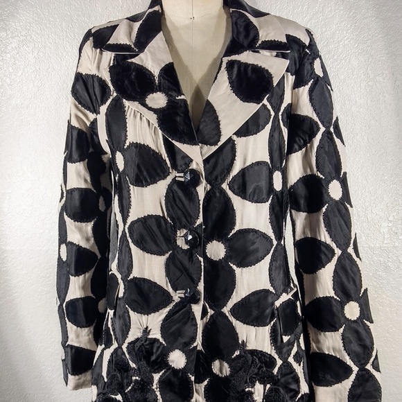 NWT Johnny Was Biya Embroidered Silk Coat Sz M - Picture 8 of 8